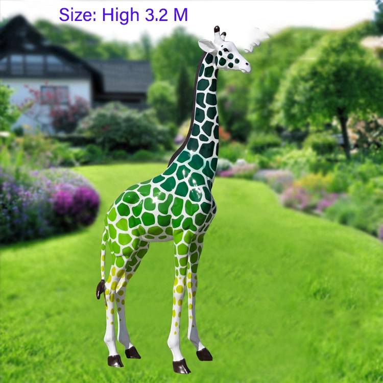 Garden Decoration Life Size Resin Fiberglass Animal Giraffe Statues for Sale