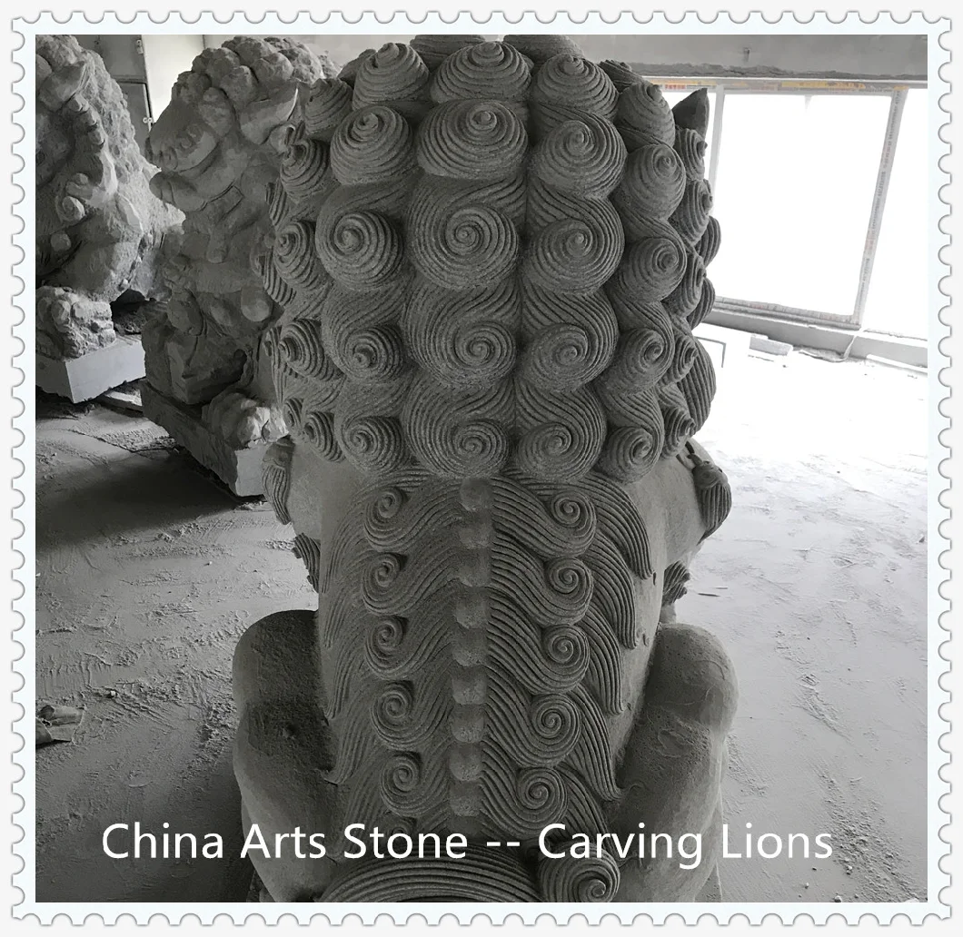 Nature Stone Carving Animal Lions for Door Guarding