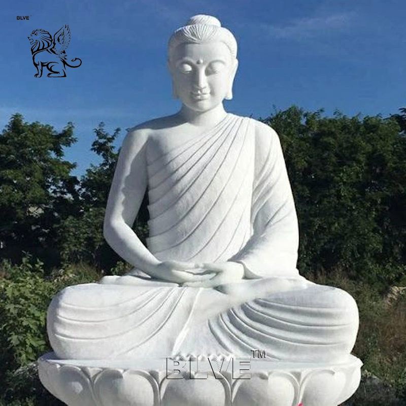 Outdoor Garden Life Size White Marble Buddha Meditation Statue Buddha Statues Home Decor Sculpture