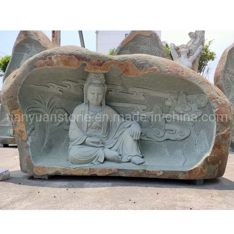 Hand Carved Stone Buddha Sculpture