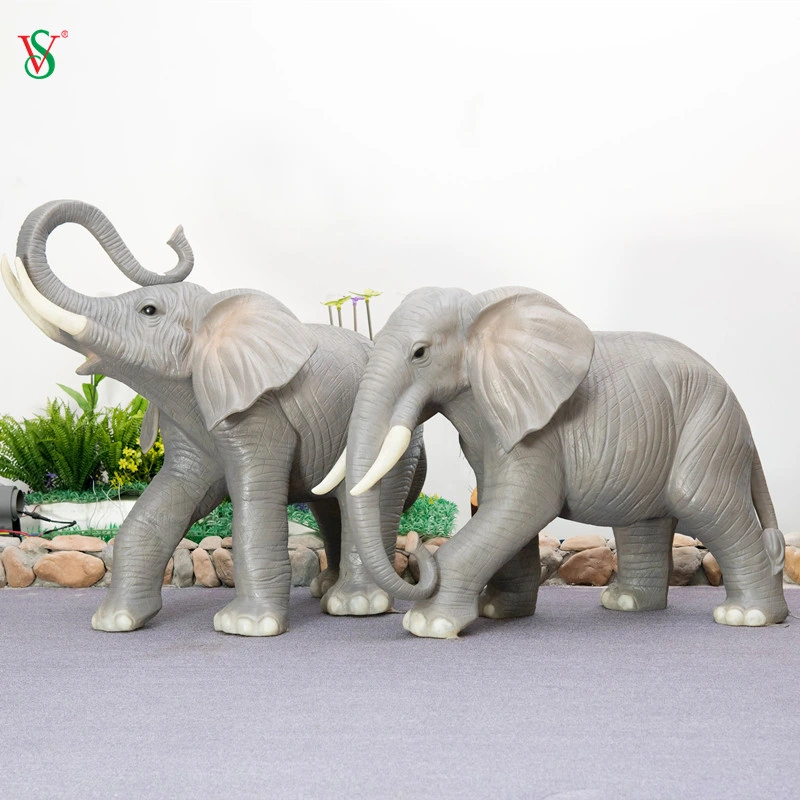 Theme Park Fiberglass Elephant Wild Animal Statues