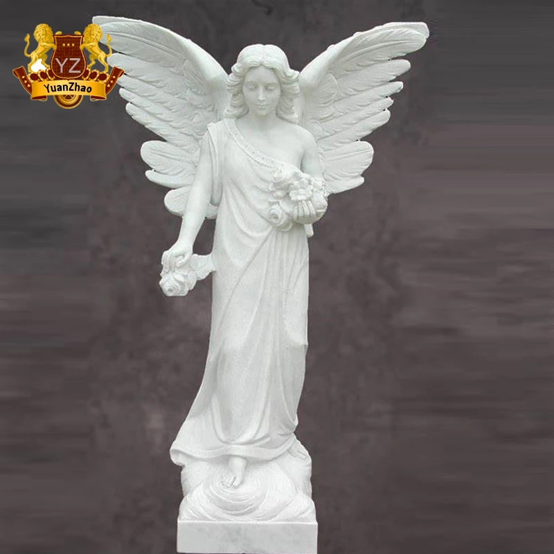 Antique Stone Victoria Angel Statue with Wings Marble Statue