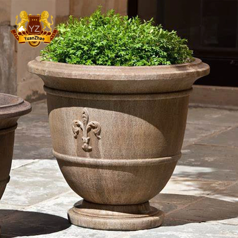 Made in China Factory Manufacturer Supply High Quality Stone Marble Flowerpots for Garden Decoration