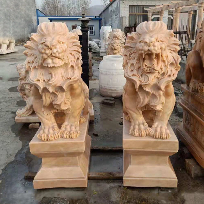 Marble Stone Sculpture Animal Statue, White Elephant Carving for Garden