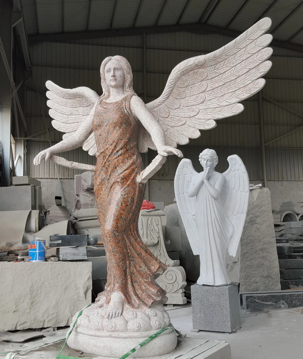 Custom Outdoor Graveyard Memorial Granite Headstone Marble Angel Statue Tombstone