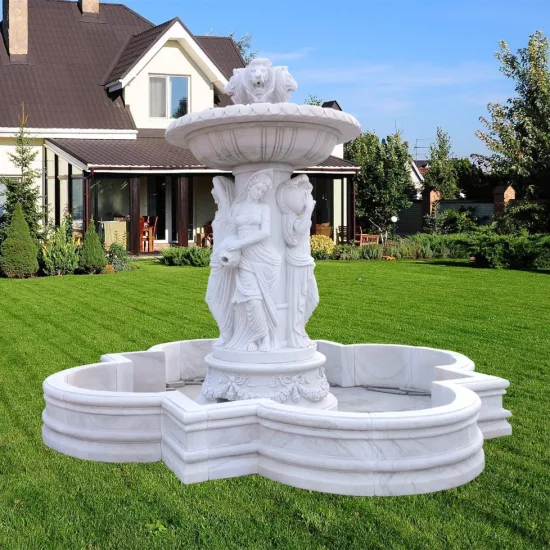 カスタムメイドの大理石の天使の庭の壁の噴水、彫刻付き