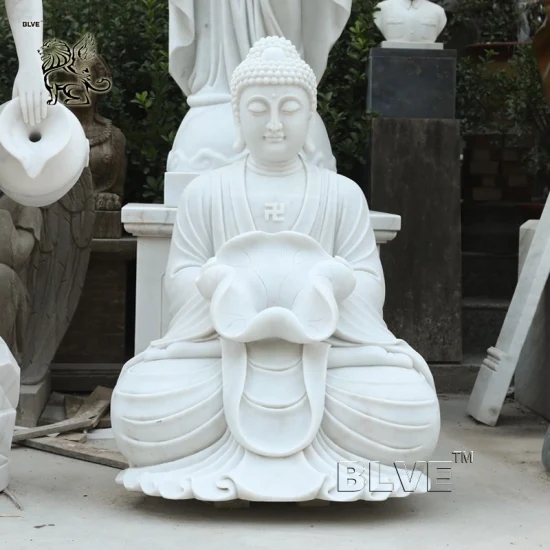 屋外庭園用の大きな白い大理石のタイ仏陀宗教像のサプライヤー